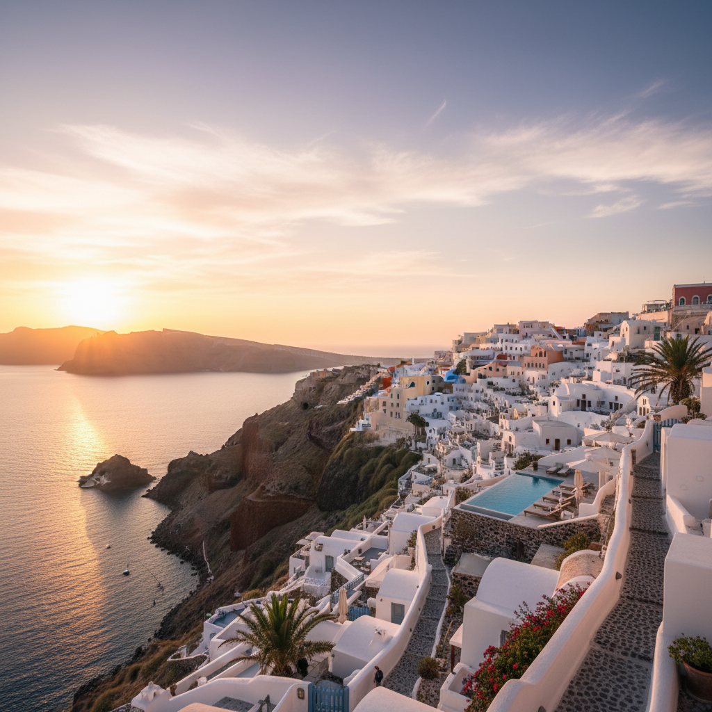 Private jet charter to Santorini